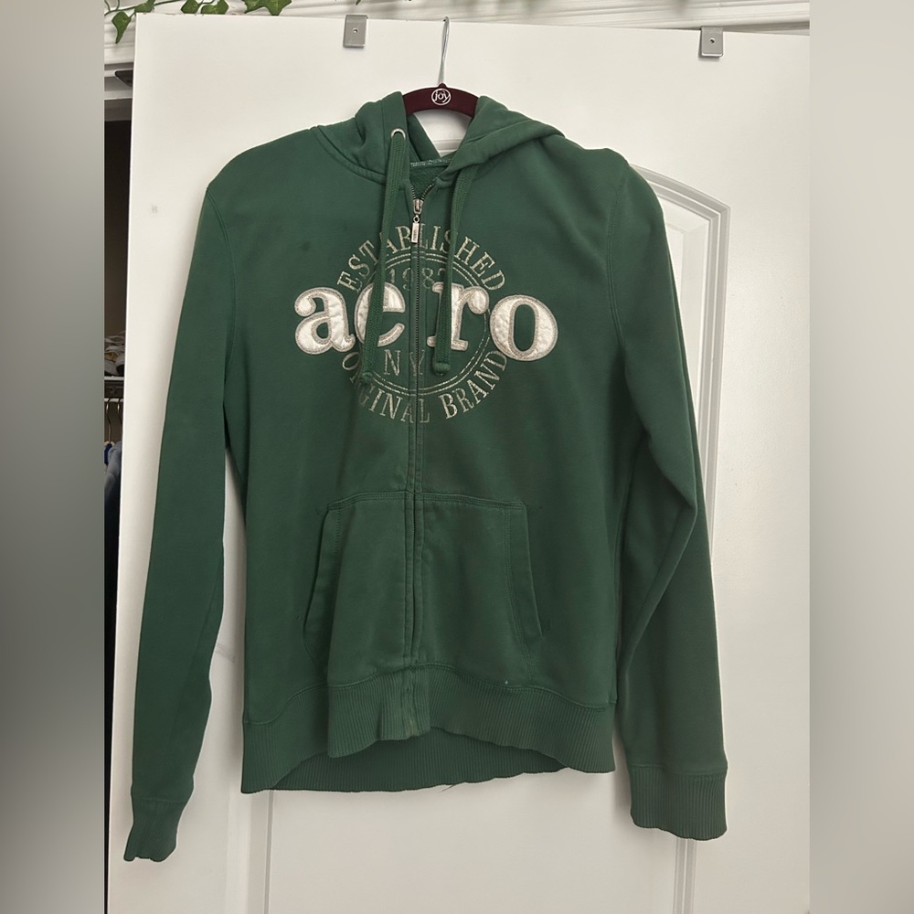 Aeropostale Green Zip Up Hoodie